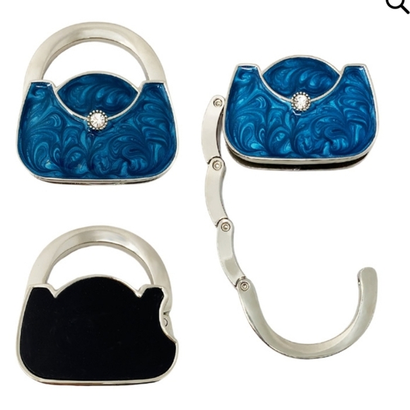 Green and Silver Bag Hook, Keeps your purse/bag off the floor, New In Box - Picture 4 of 8